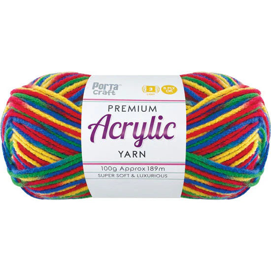 Acrylic Yarn 100g 189m 8ply - Variegated Retro