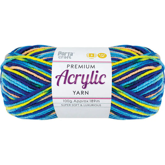 Acrylic Yarn 100g 189m 8ply - Variegated Paddle Pops
