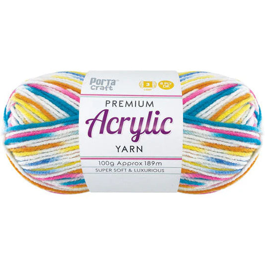 Acrylic Yarn 100g 189m 8ply - Variegated Circus