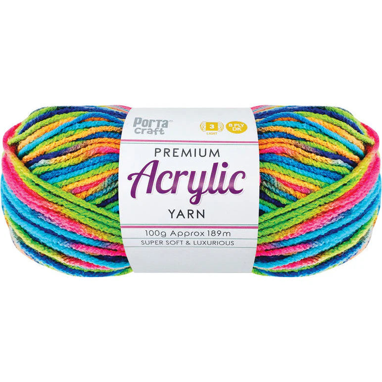 Acrylic Yarn 100g 189m 8ply - Variegated Bobble