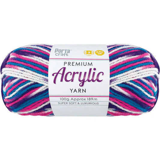 Acrylic Yarn 100g 189m 8ply - Variegated Gobstopper