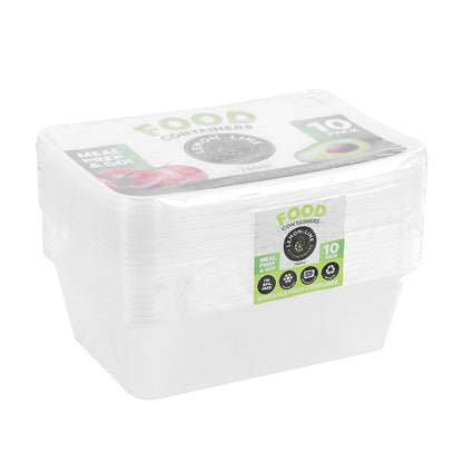 REUSABLE FOOD CONTAINER RECT 750ML 10PK