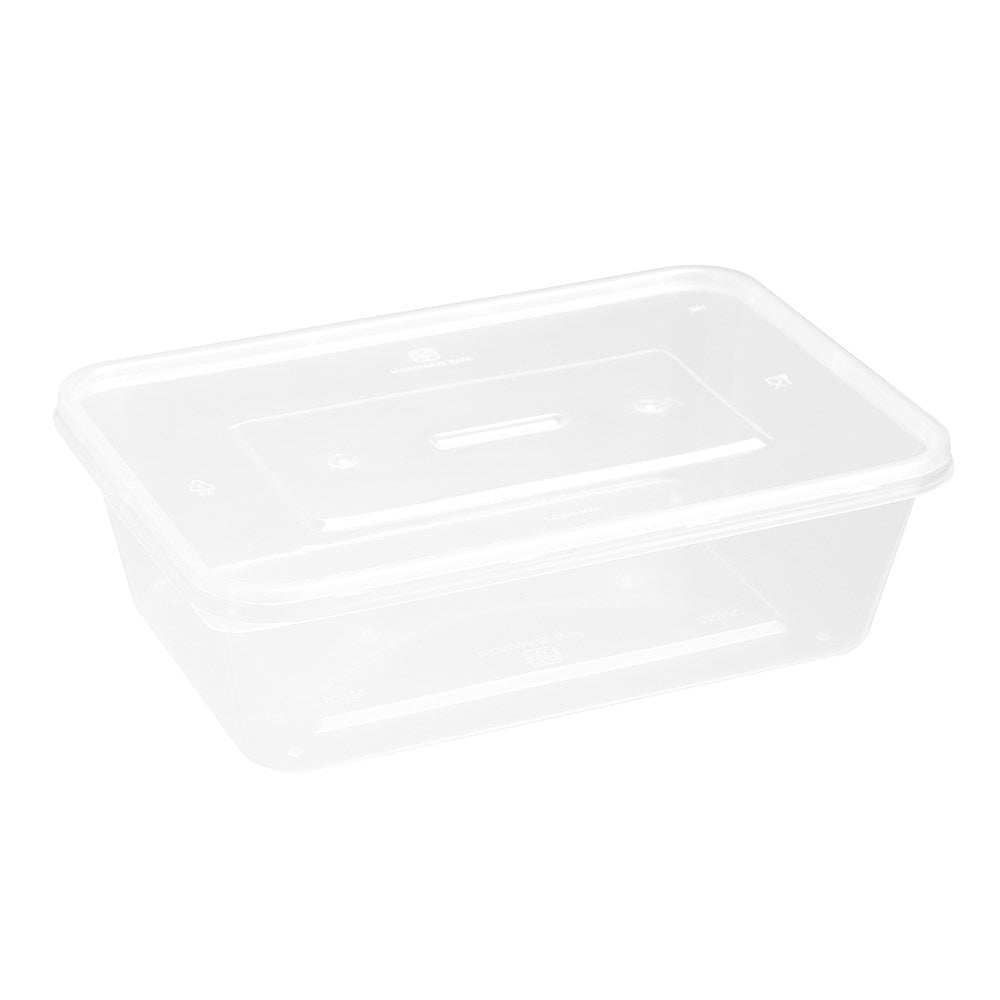 REUSABLE FOOD CONTAINER RECT 750ML VALUE 25PK