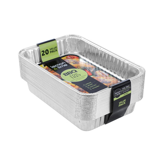 FOIL TRAY VALUE 20PK 31.5X21.5X5CM
