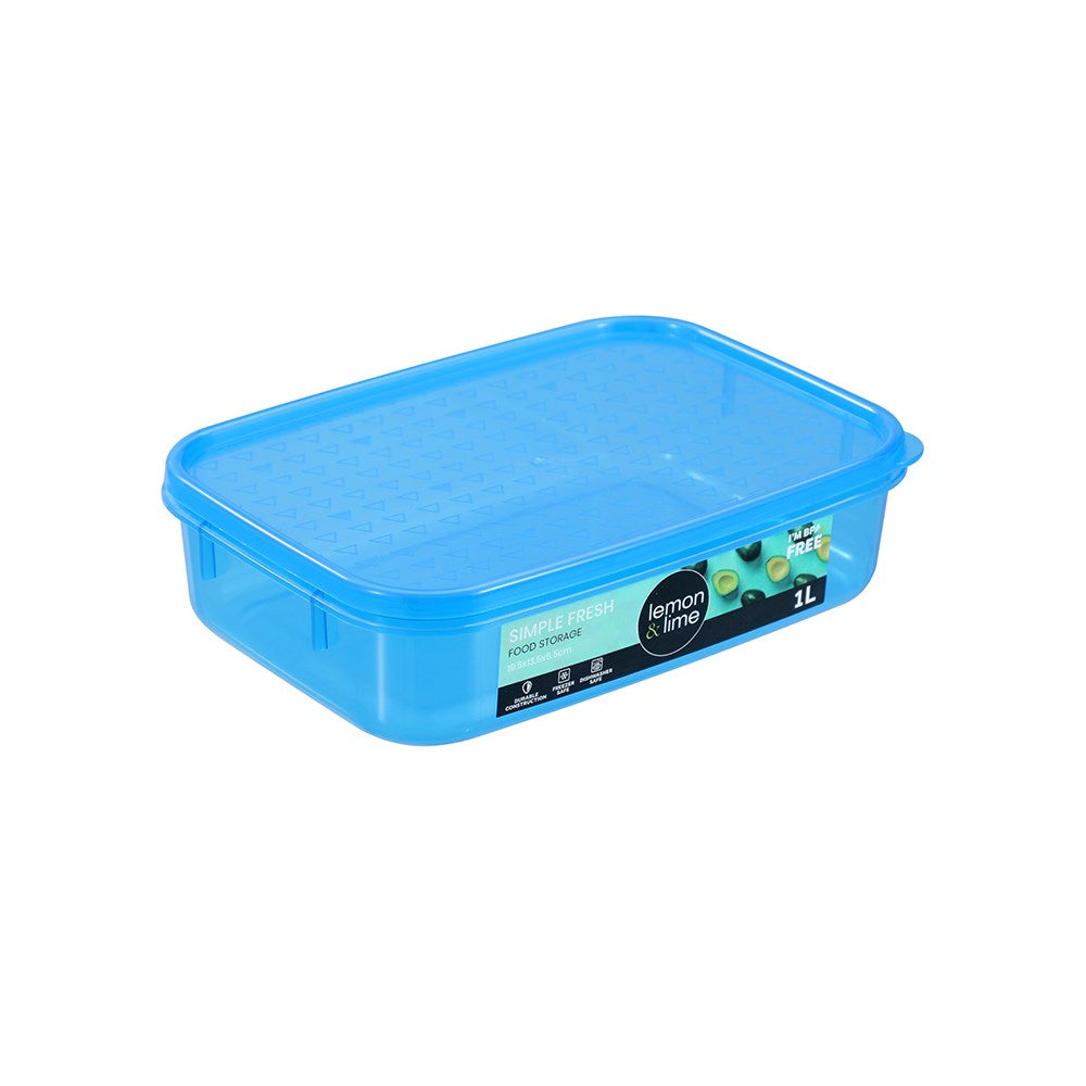 SIMPLE FRESH FOOD CONTAINER 1L 19.5X13.5X5.5CM 2 ASSTD