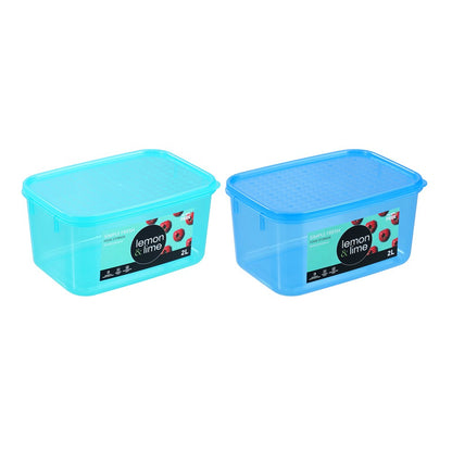 SIMPLE FRESH FOOD CONTAINER 2L 19.5X13.5X10.5CM 2 ASSTD