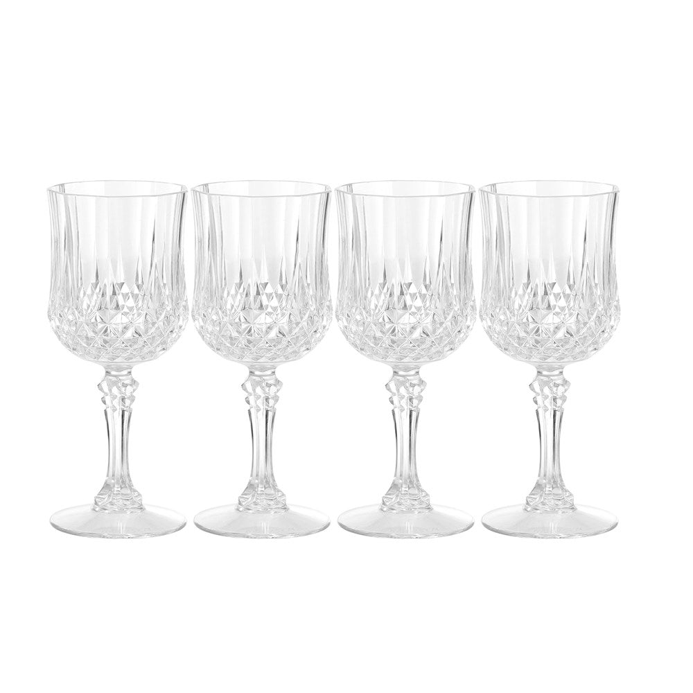 CRYSTAL DECO WINE CUP 4PK 220ML