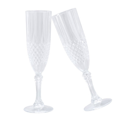 CRYSTAL DECO CHAMPAGNE FLUTE 4PK 230ML