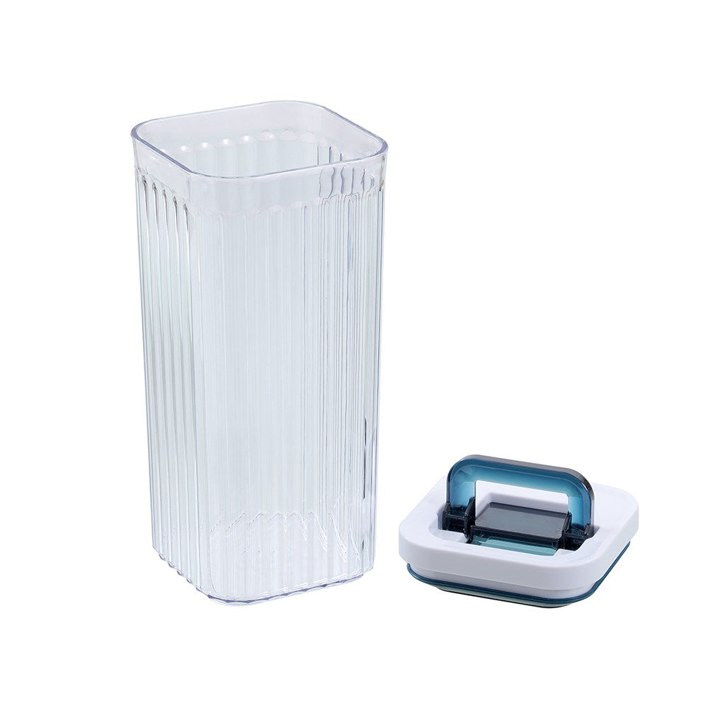 CRYSTAL RIBBED FRESH LOCK CONTAINER 1.5L 10X10X22.8CM 2 ASSTD
