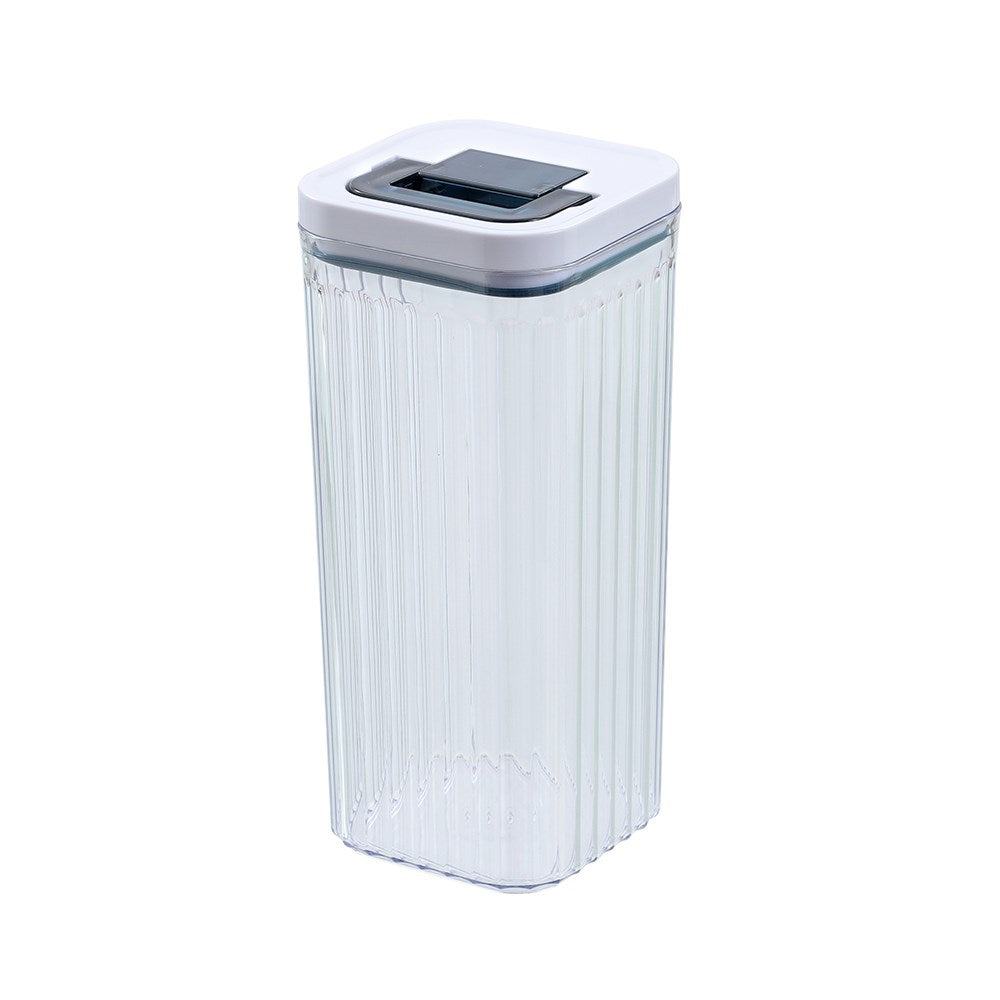 CRYSTAL RIBBED FRESH LOCK CONTAINER 1.5L 10X10X22.8CM 2 ASSTD