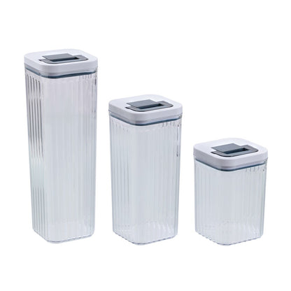 CRYSTAL RIBBED FRESH LOCK CONTAINER 1.5L 10X10X22.8CM 2 ASSTD