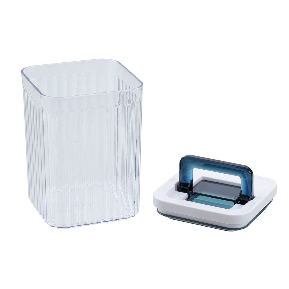 CRYSTAL RIBBED FRESH LOCK CONTAINER 1.9L 12.6X12.6X18CM 2 ASSTD