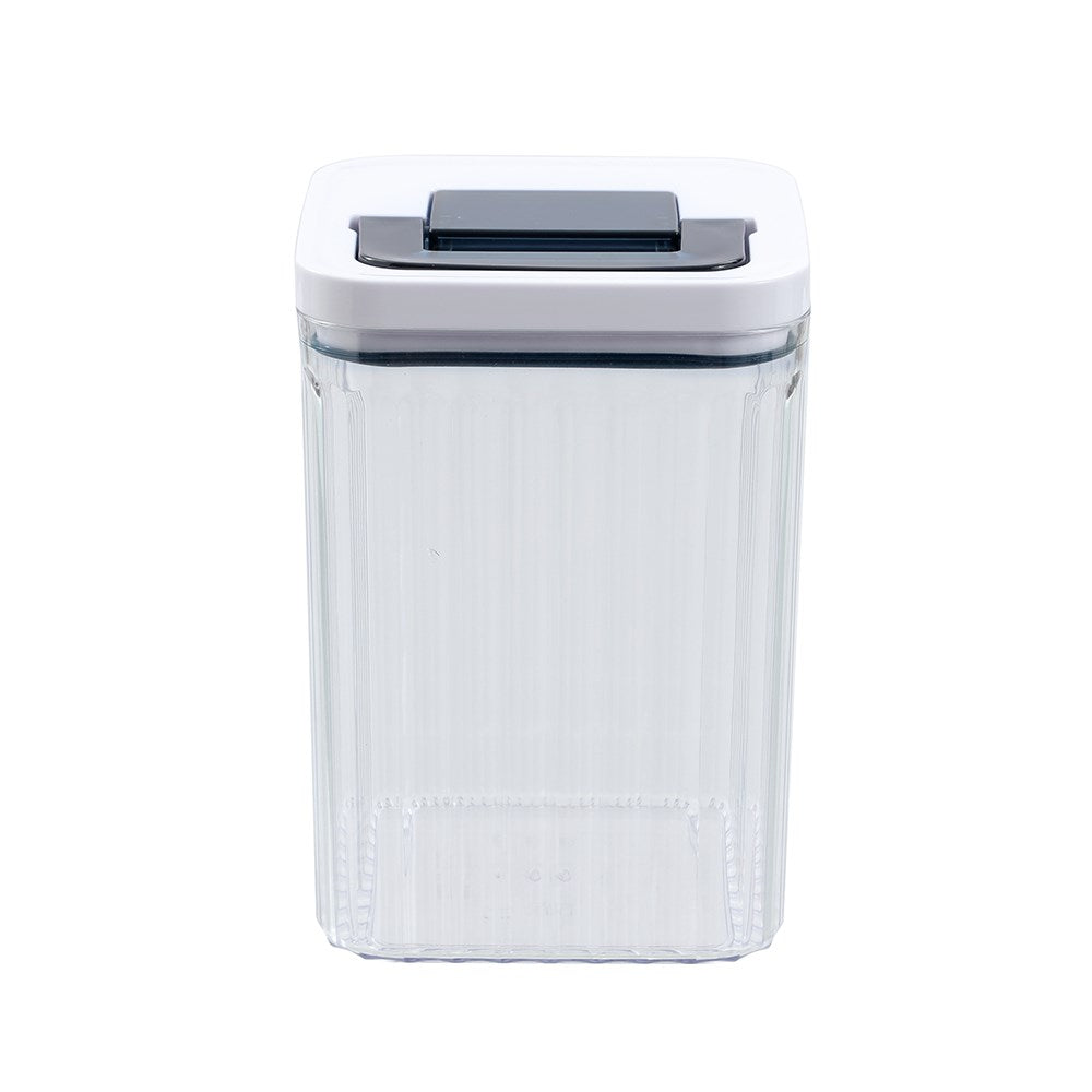 CRYSTAL RIBBED FRESH LOCK CONTAINER 1.9L 12.6X12.6X18CM 2 ASSTD