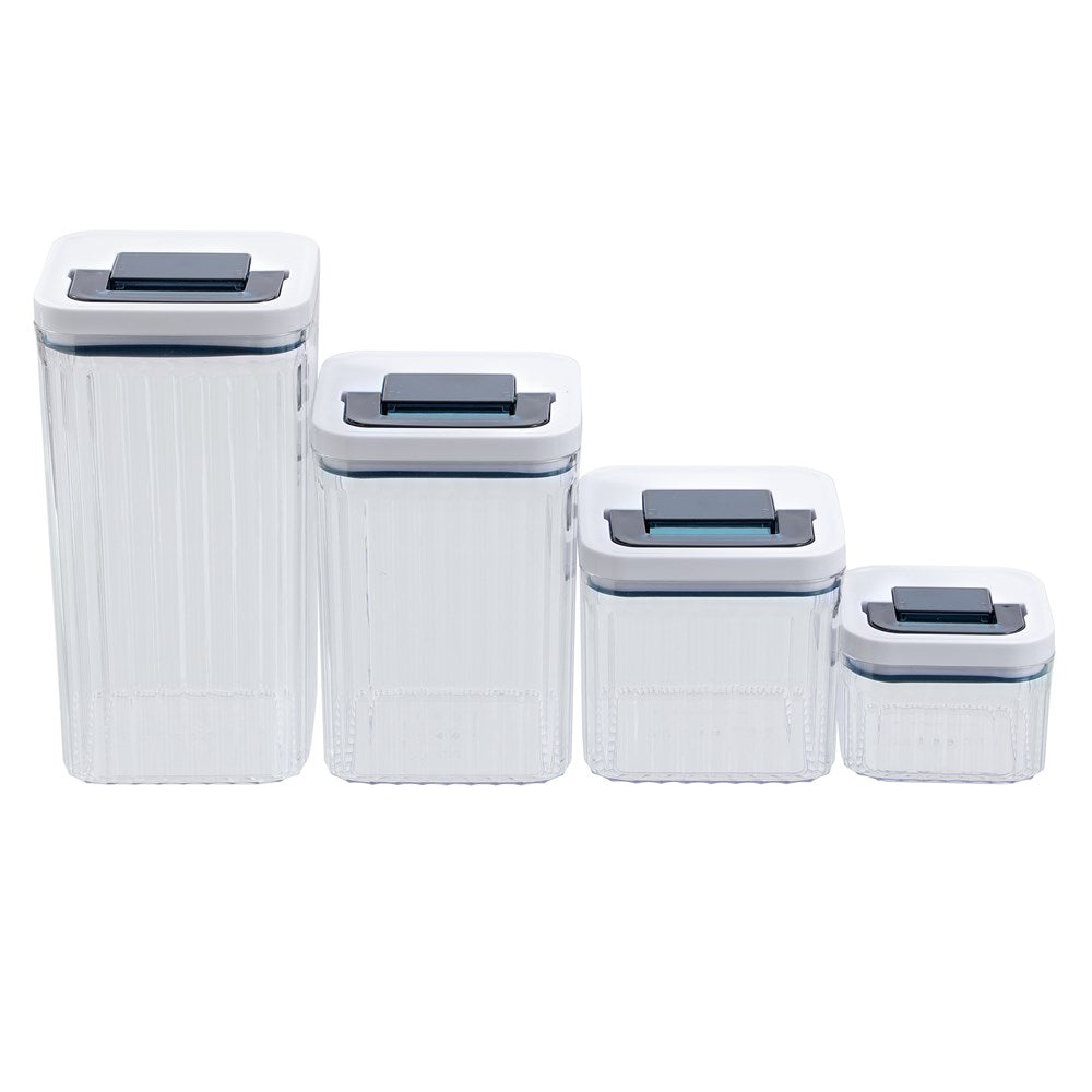 CRYSTAL RIBBED FRESH LOCK CONTAINER 2.6L 12.5X12.5X24CM 2 ASSTD