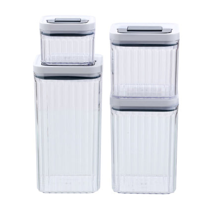 CRYSTAL RIBBED FRESH LOCK CONTAINER 1.9L 12.6X12.6X18CM 2 ASSTD