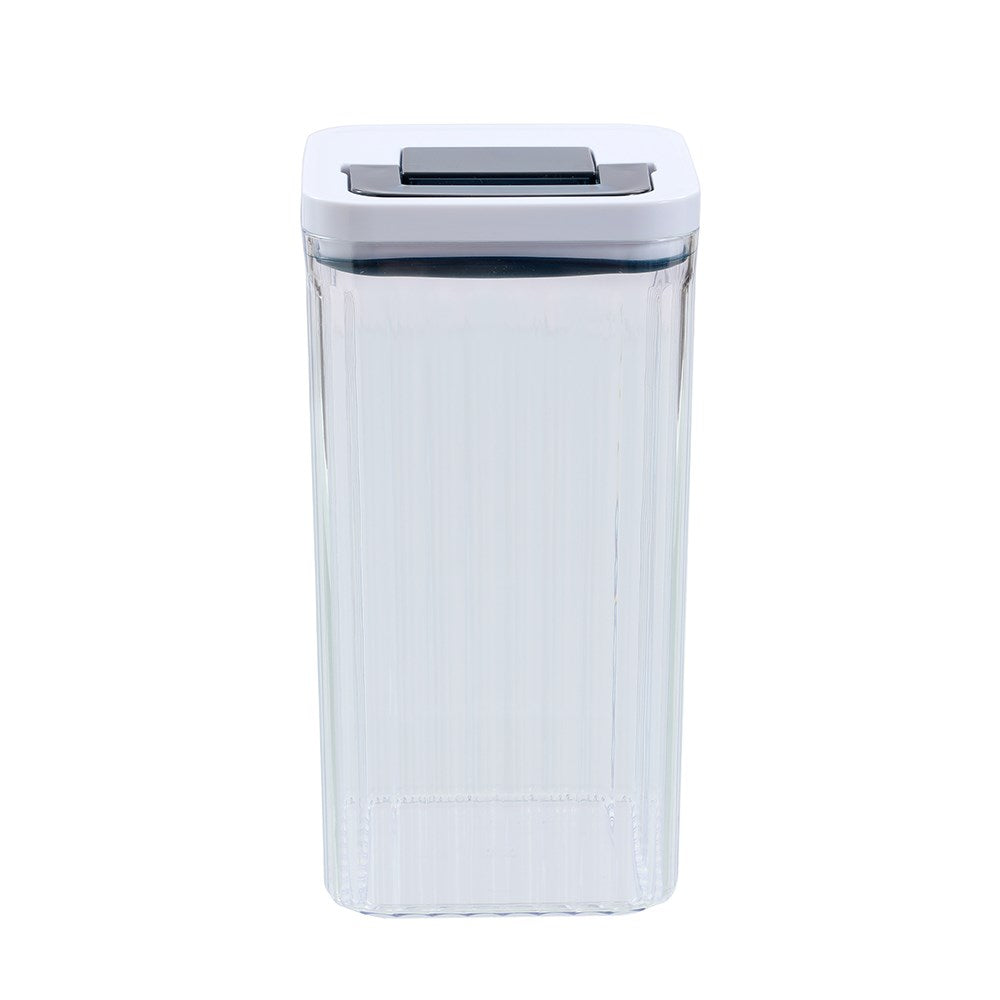 CRYSTAL RIBBED FRESH LOCK CONTAINER 2.6L 12.5X12.5X24CM 2 ASSTD