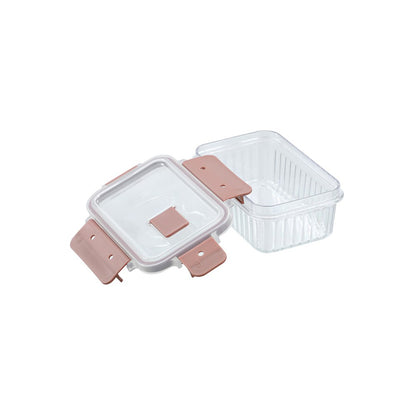 CRYSTAL RIBBED FOOD CONTAINER 360ML 2 ASSTD 14.3X10X6.2CM