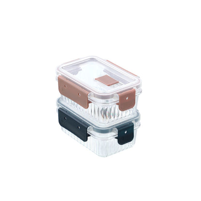 CRYSTAL RIBBED FOOD CONTAINER 360ML 2 ASSTD 14.3X10X6.2CM
