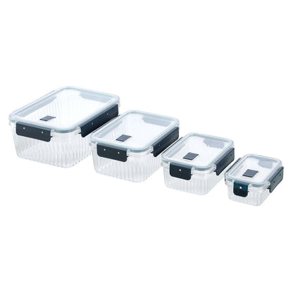CRYSTAL RIBBED FOOD CONTAINER 360ML 2 ASSTD 14.3X10X6.2CM