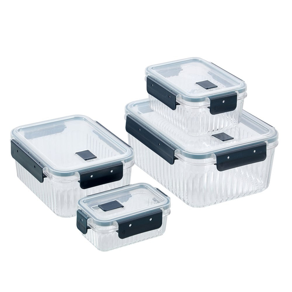 CRYSTAL RIBBED FOOD CONTAINER 3.1L 2 ASSTD 25.1X18.6X11CM