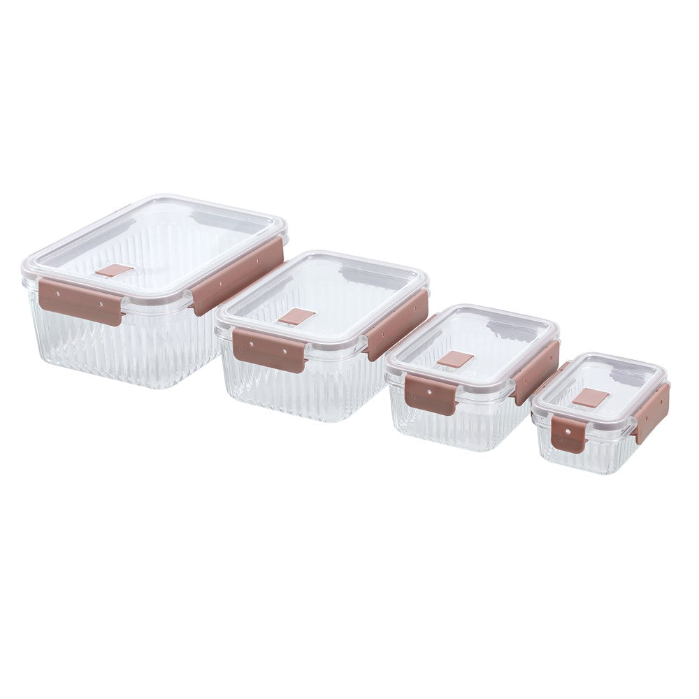 CRYSTAL RIBBED FOOD CONTAINER 3.1L 2 ASSTD 25.1X18.6X11CM