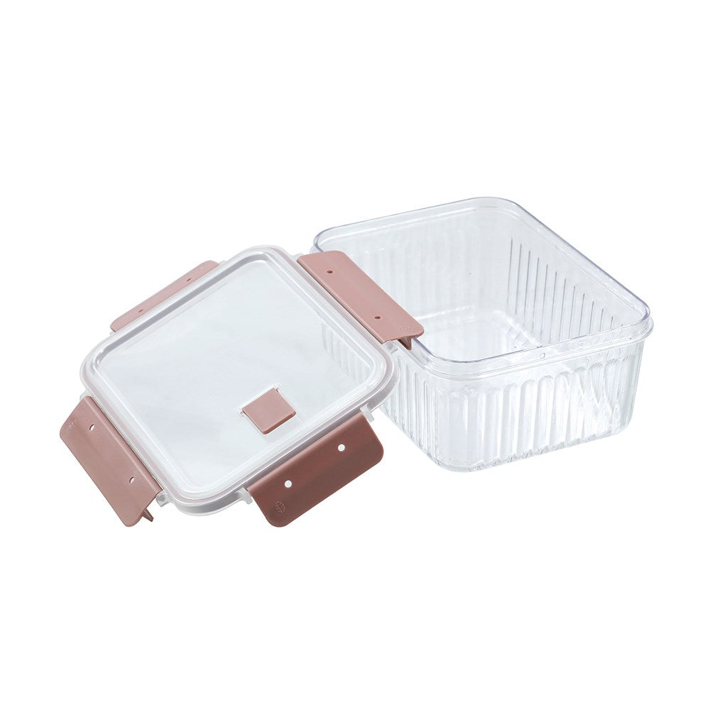 CRYSTAL RIBBED FOOD CONTAINER 1.7L 2 ASSTD 21X16X9.3CM