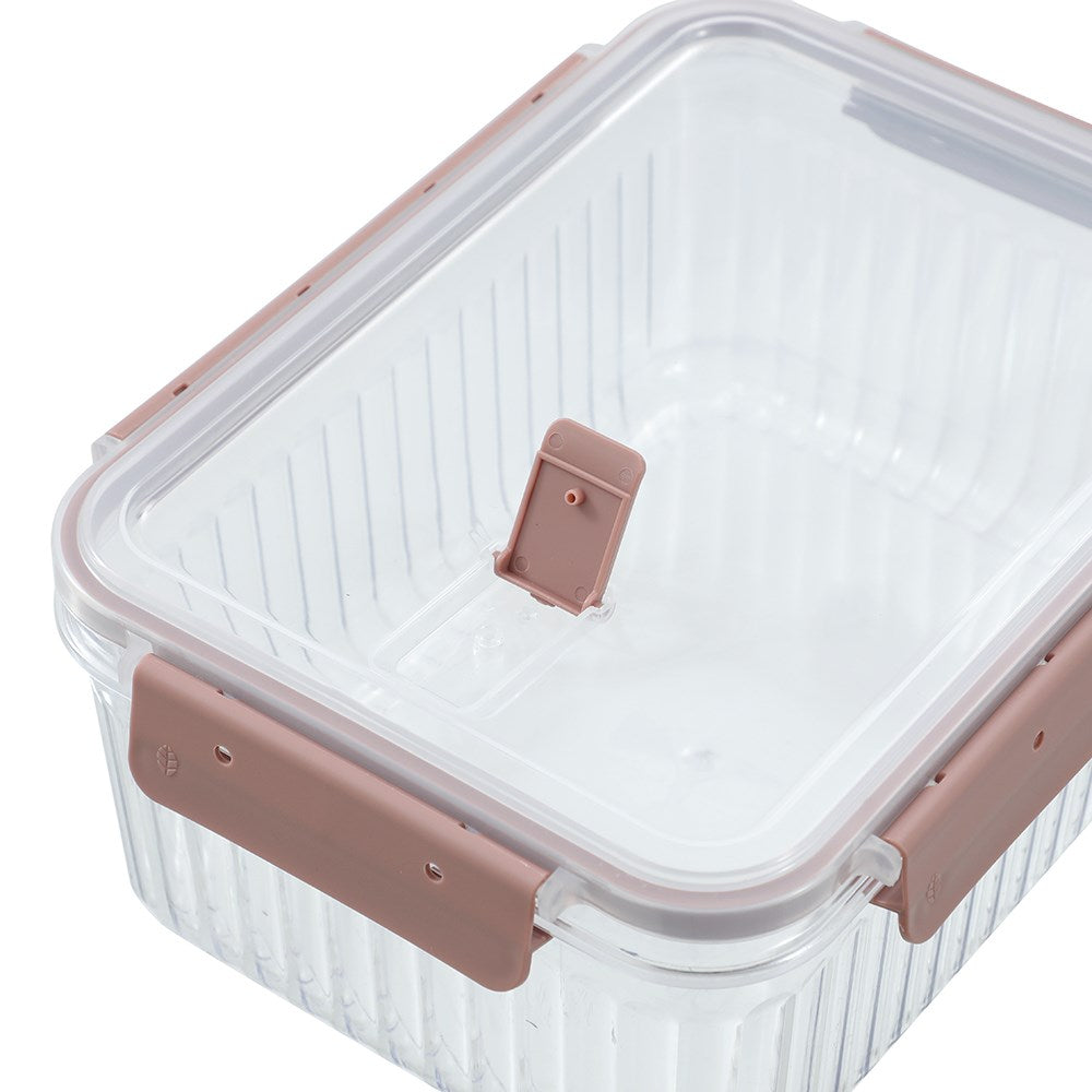 CRYSTAL RIBBED FOOD CONTAINER 3.1L 2 ASSTD 25.1X18.6X11CM