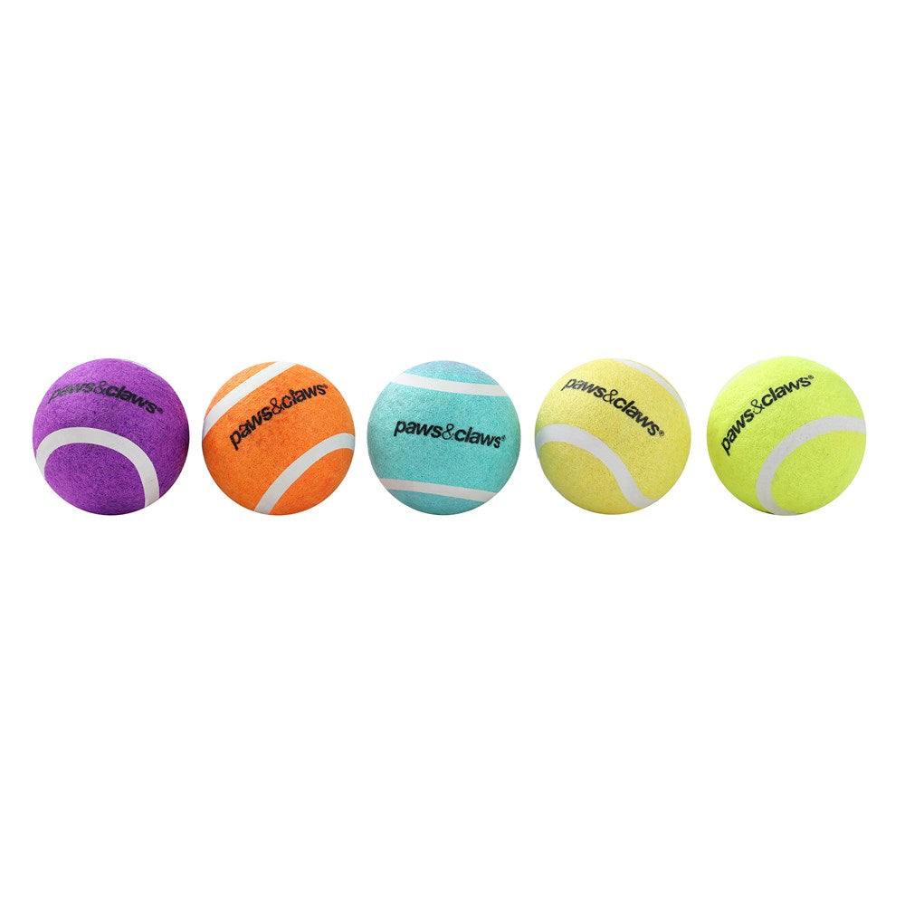 TENNIS BALLS 5PK 6CM ASSTD COLOURS SOLID