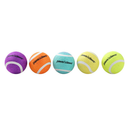 TENNIS BALLS 5PK 6CM ASSTD COLOURS SOLID