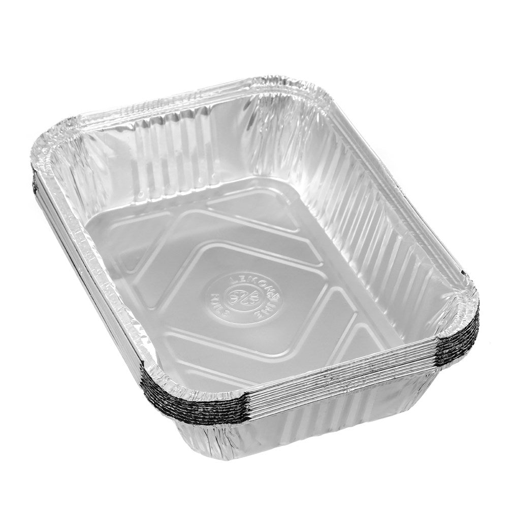 FOIL CONTAINER W/LID 10PK 26.5X19.5X6.5CM