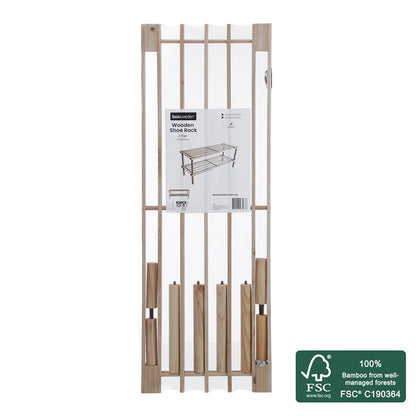 SHOE RACK 2 TIER 74X26X30CM WOODEN *FSC100% SCS-COC-009941