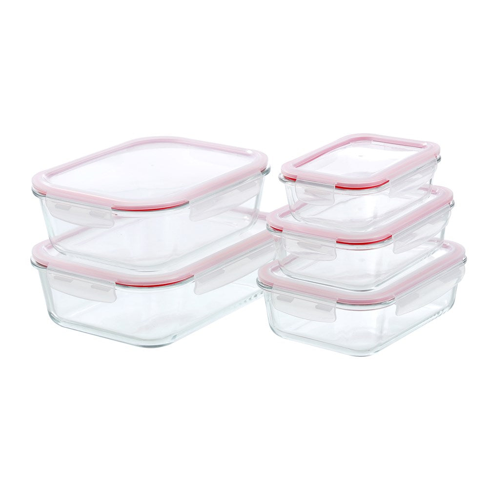 YORKSHIRE GLASS RECTANGLE CLIP SEAL CONTAINER 2.3L
