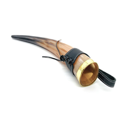 Viking Drinking Horn with Leather Strap