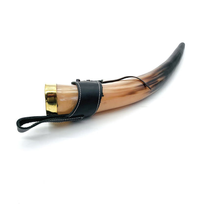 Viking Drinking Horn with Leather Strap