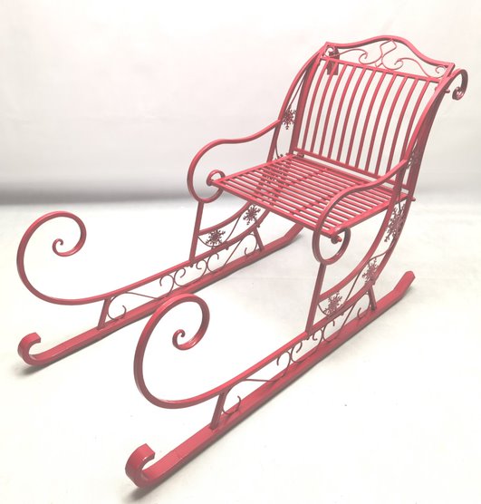 Christmas Sleigh- Red Metal, 150cmL