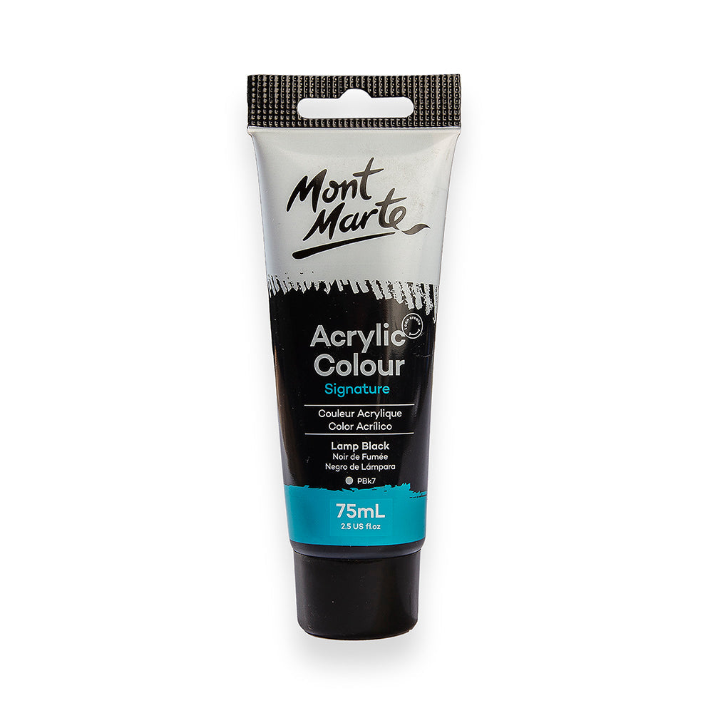 Acrylic Colour Paint Signature 75ml Tube - Lamp Black