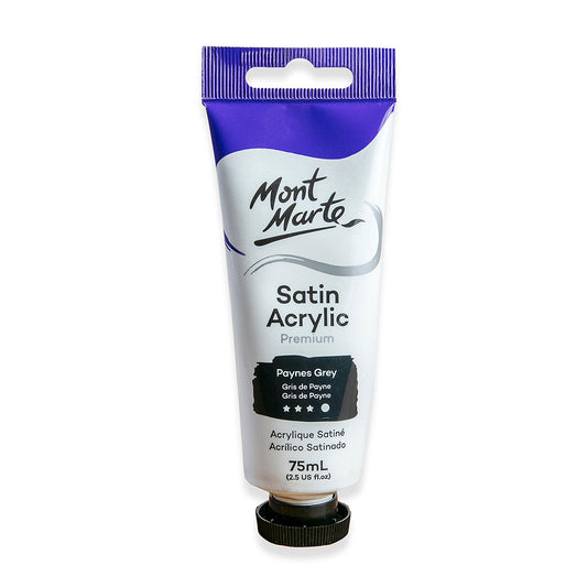 Satin Acrylic Paint Premium 75ml Tube - Paynes Grey