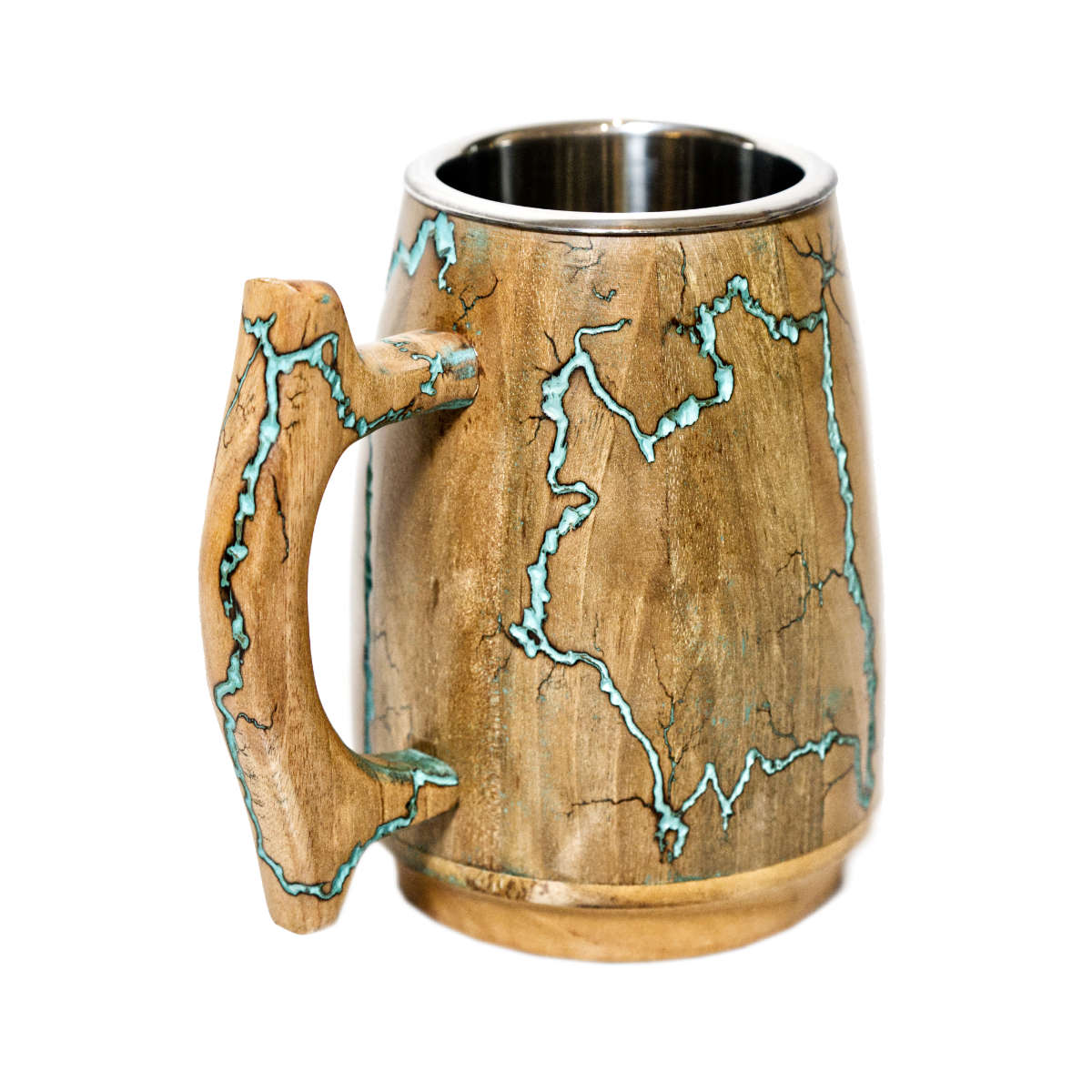 Viking Drinking Mug - Fractal Burning Wood