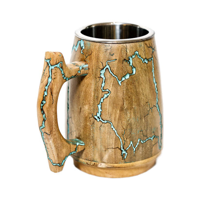 Viking Drinking Mug - Fractal Burning Wood