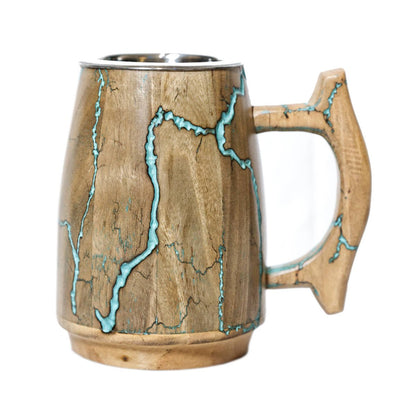 Viking Drinking Mug - Fractal Burning Wood