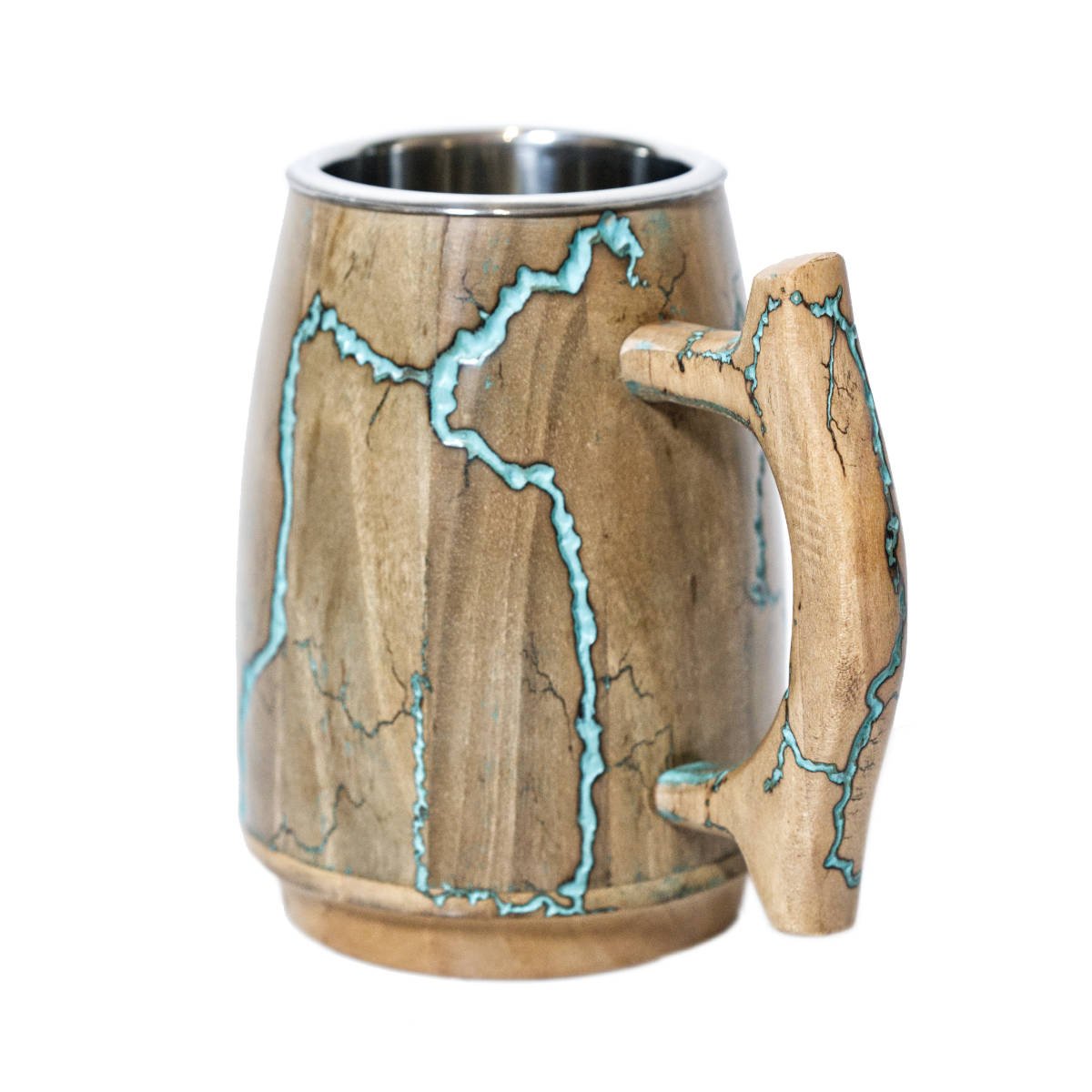 Viking Drinking Mug - Fractal Burning Wood