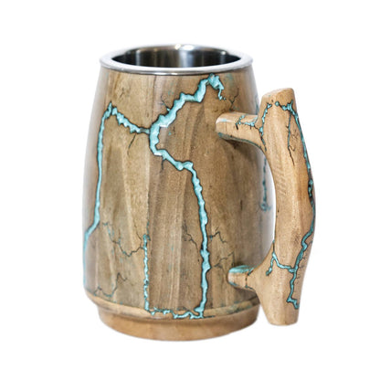 Viking Drinking Mug - Fractal Burning Wood