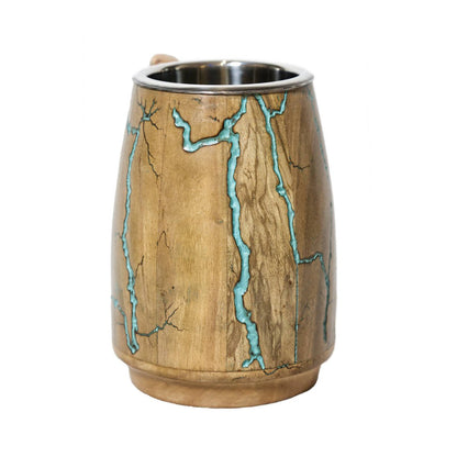 Viking Drinking Mug - Fractal Burning Wood