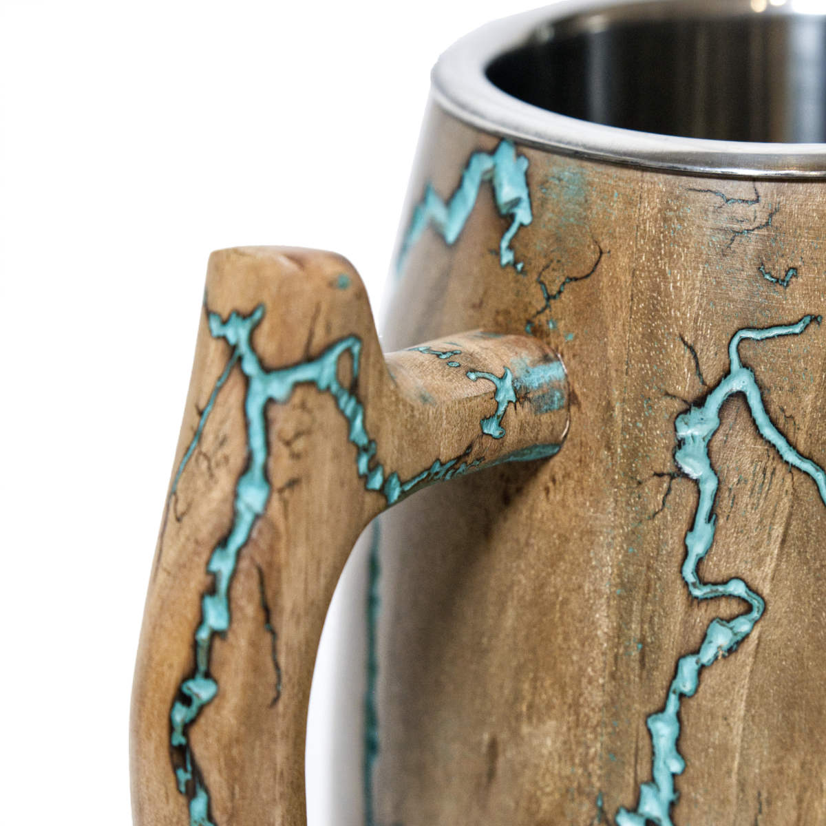 Viking Drinking Mug - Fractal Burning Wood