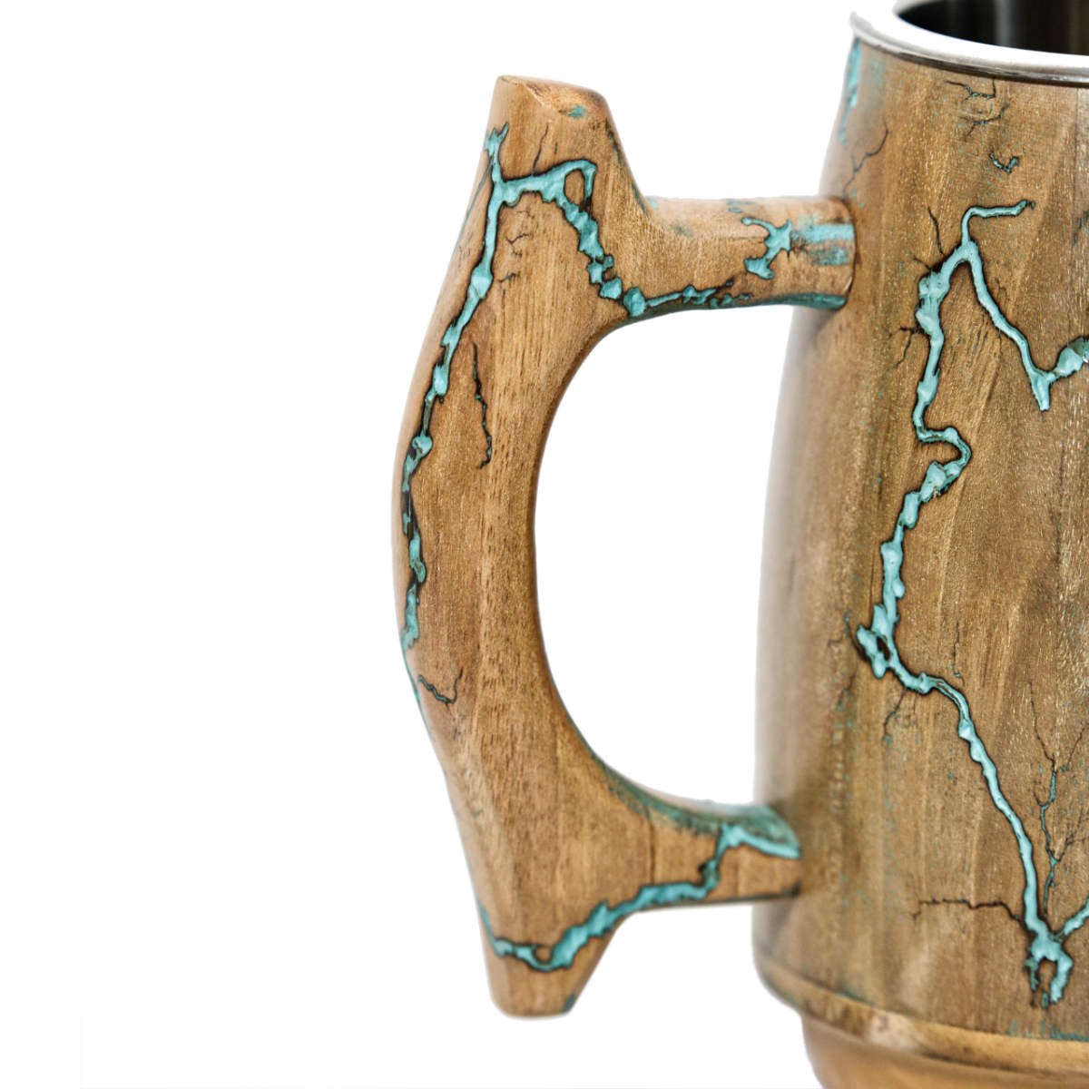Viking Drinking Mug - Fractal Burning Wood