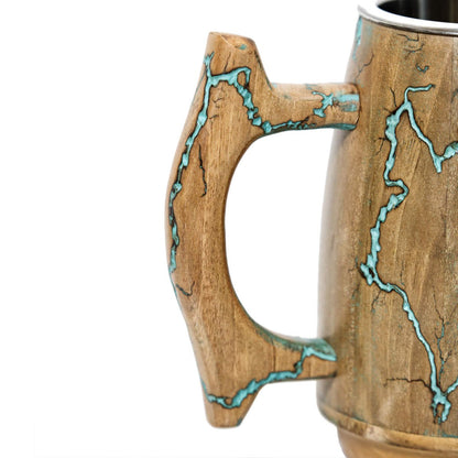 Viking Drinking Mug - Fractal Burning Wood