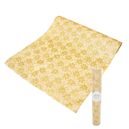 TABLERUNNER POLY 2M X 35CM CHAMPAGNE