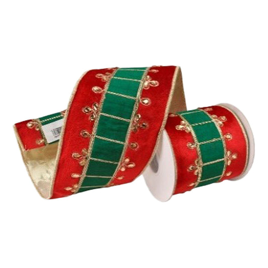 100mm Red Green Drummer Ribbon