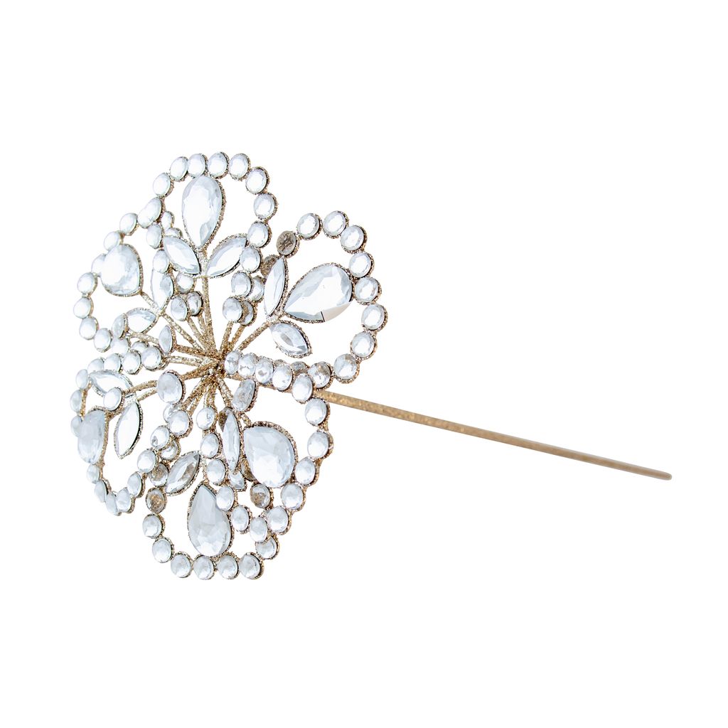 JEWELLED CHAMPAGNE MAGNOLIA STEM W:13.5 D:13.5 H:43.5cm