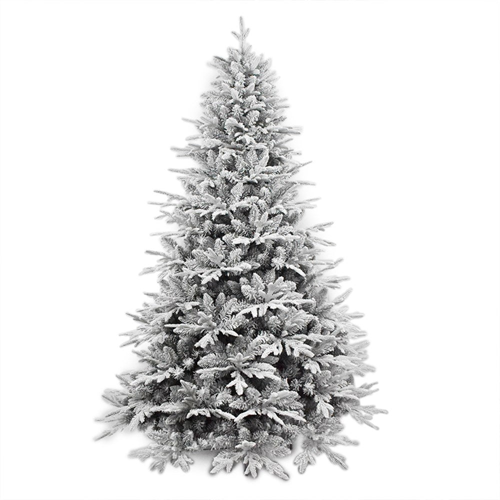210CM 1583T HALF HINGED FLOCKED CHRISTMAS TREE